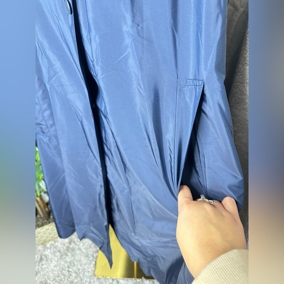 NWT Zara Women’s Navy Blue Hooded Poncho Limited Edition Sz Medium - Picture 8 of 11